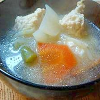 鶏団子の中華みそスープ